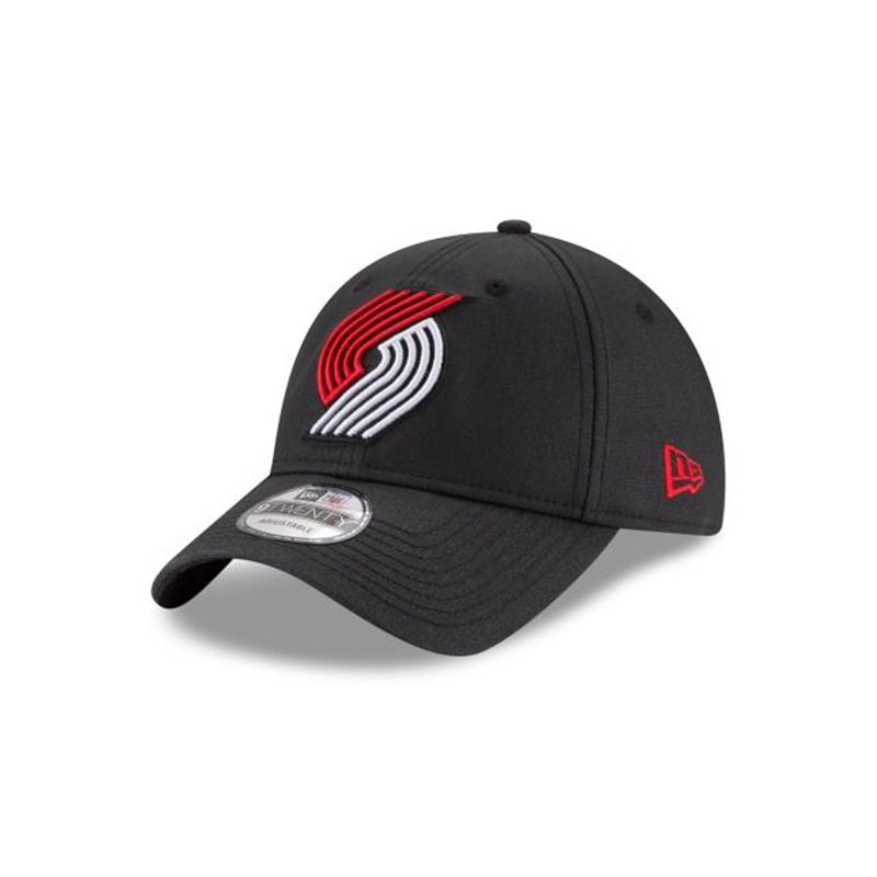 NBA Portland Trail Blazers Waxed Canvas 9Twenty Adjustable (HHN1842) - Black New Era Caps